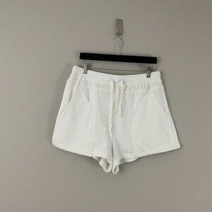 Daily Practice by Anthropologie White High-Rise Drawstring Shorts Size Medium